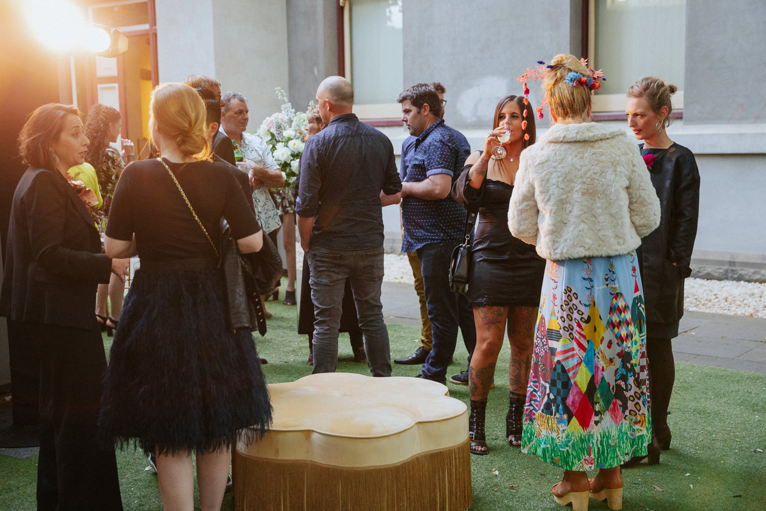 A group of people at an outdoor event.